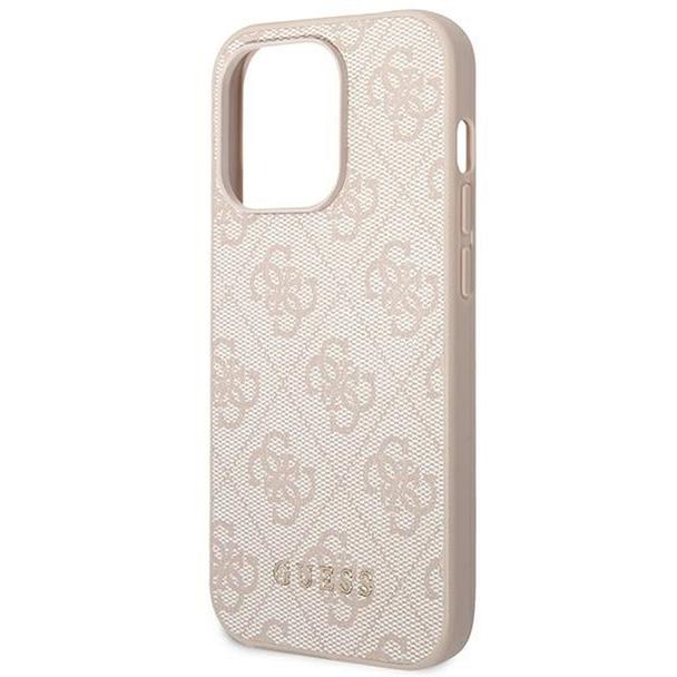 GUESS futerał do IPHONE 14 Pro GUHCP14LG4GFPI (4G Gold Logo) różowy