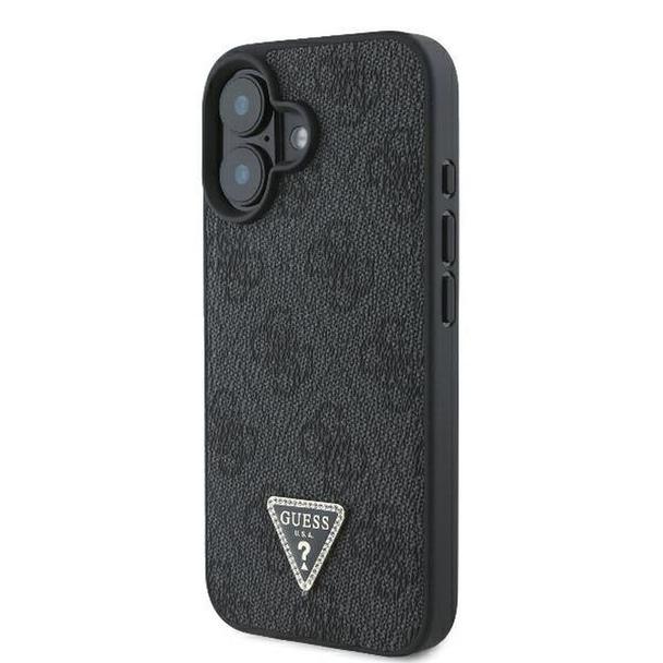 GUESS futerał do IPHONE 16 Plus GUHCP16MP4TDPK (PU Leather 4G Triangle Strass) czarny