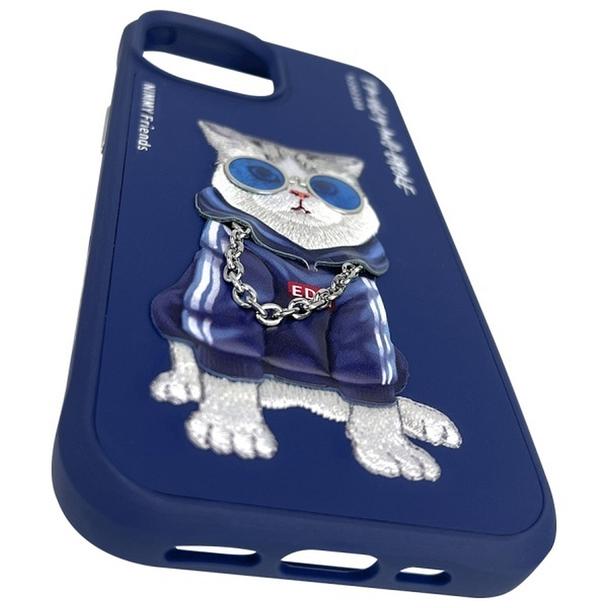 NIMMY futerał GLASSES COOL CAT do IPHONE 15 niebieski