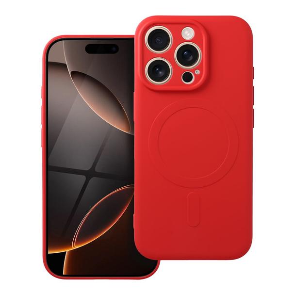 Futerał do iPhone 16 PRO Silicone Mag Cover zgodny z MagSafe czerwony