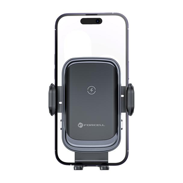 Uchwyt na telefon do samochodu indukcyjny Forcell F-Grip Grand F-24 15W do kratki srebrny
