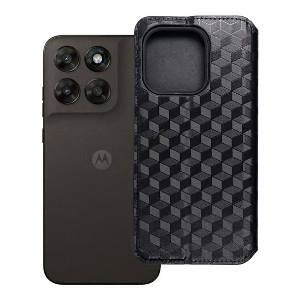Etui z klapką na Motorola G67 / G77 Cubic Book czarne