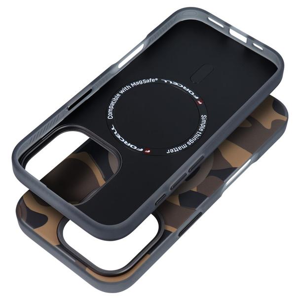 Etui na iPhone 16 PRO Forcell F-Protect Levels Dual Layer 4D technology zgodne z MagSafe Military Drop-Test desert camo