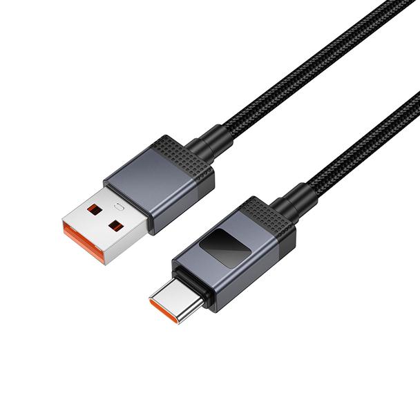 Kabel USB A do USB C Hoco 5A z wyświetlaczem 1 m X118 czarny
