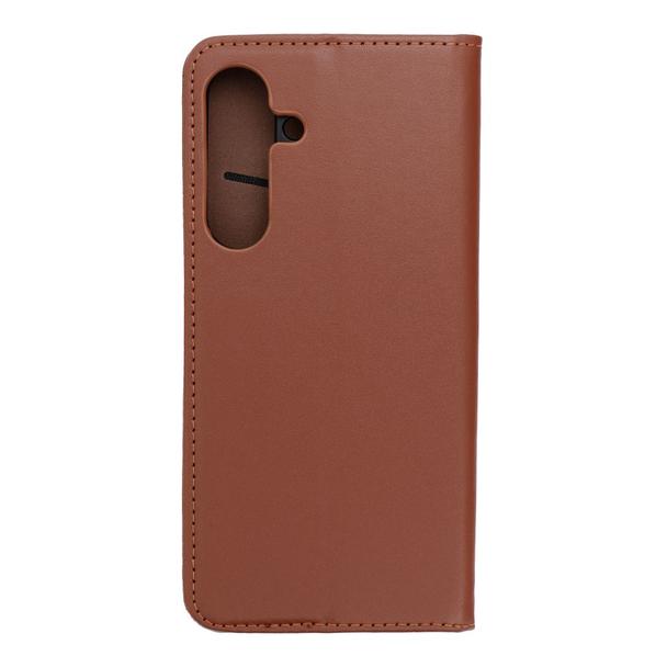 Etui z klapką na Samsung S25 FE Smart Pro Book skórzane brązowe