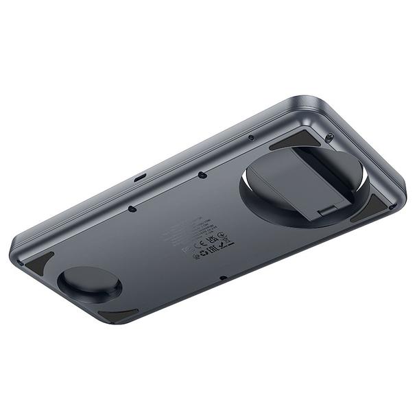 Ładowarka indukcyjna Hoco 3w1 składana kompatybilna z MagSafe i APPLE Watch 3A 15W CQ22 szara