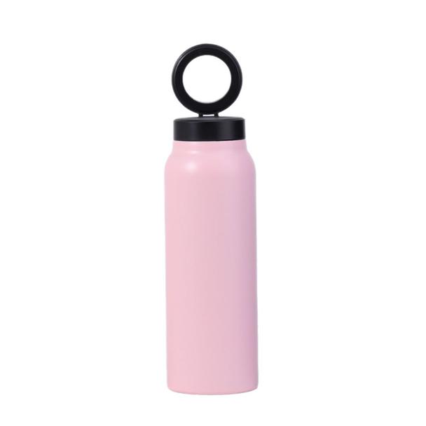 Butelka / bidon na wodę metal z uchwytem kompatybilnym z Magsafe 950ml różowy