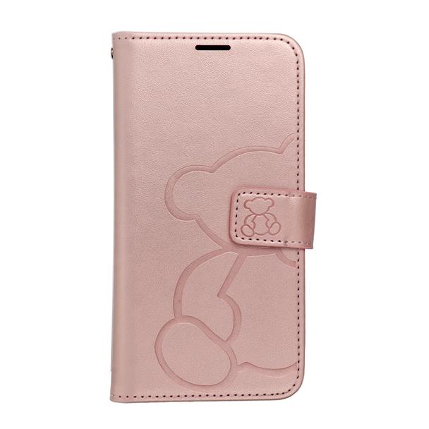 Etui z klapką na Samsung S25 EDGE Mezzo Book teddy bear złoto-różowe