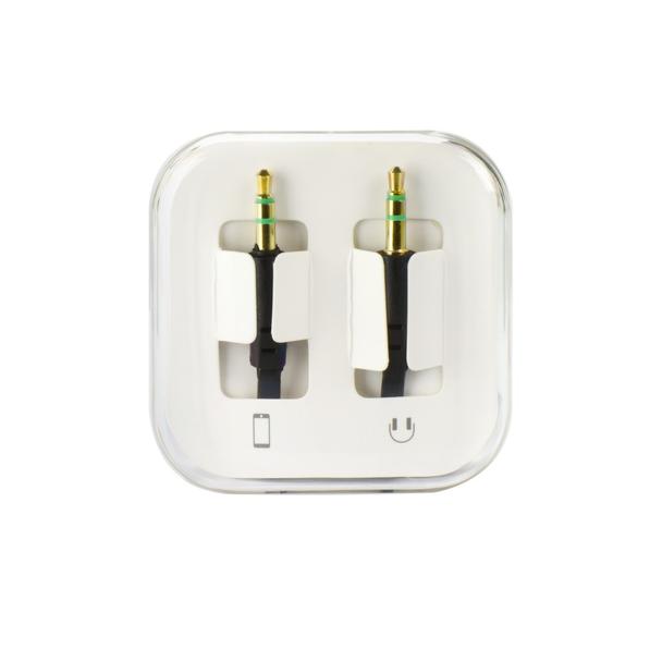 Kabel AUX Jack 3,5 mm (męski) do Jack 3,5 mm (męski) BOX 1m czarny