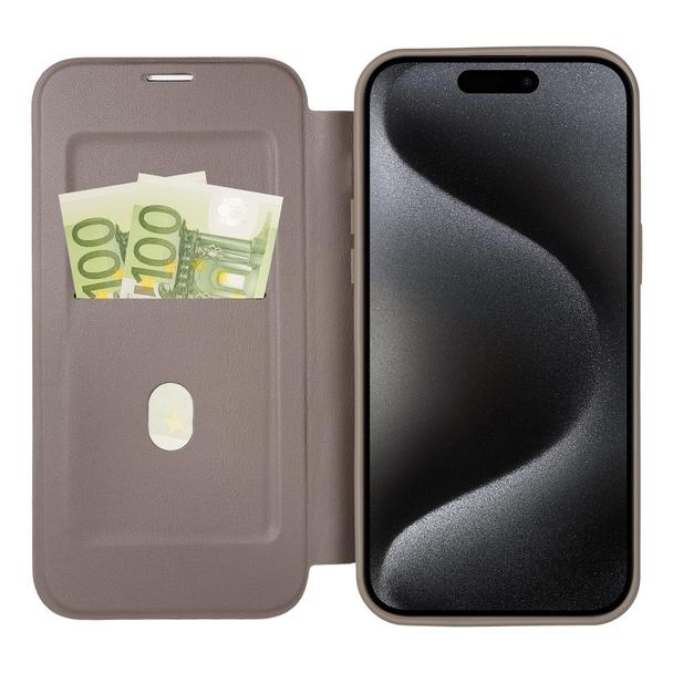 Etui z klapką na iPhone 15 PRO MAX Smart Mag zgodne z MagSafe tytanowe
