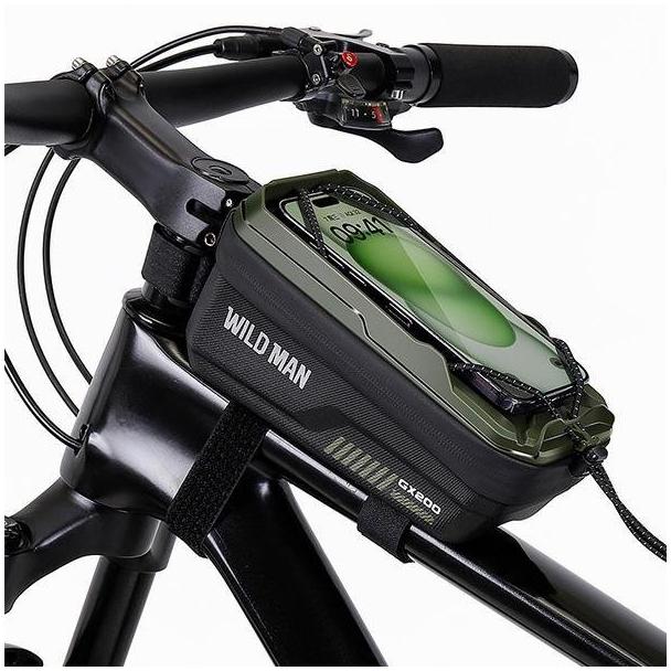 WILDMAN sakwa rowerowa na ramę na zamek 1L (4" - 7") GX200 zielona