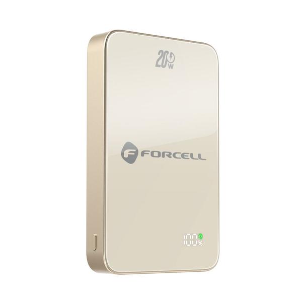 Powerbank zgodny z MagSafe Forcell F-Energy SuperSlim F10K8 QC4.0 PD3.0 15W 10000 mAh tytanowy pustynny 0INT