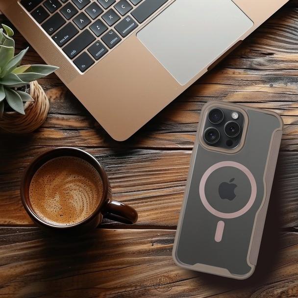 Etui z klapką na iPhone 15 PRO MAX Smart Mag zgodne z MagSafe tytanowe