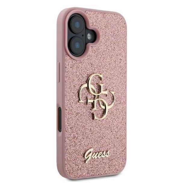 GUESS futerał do IPHONE 16 Plus GUHCP16MHG4SGP (Fixed Glitter Big 4G) różowy