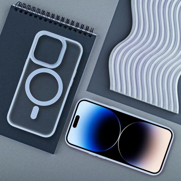Futerał MATTE MAG COVER kompatybilny z MagSafe do IPHONE 15 Plus niebieski