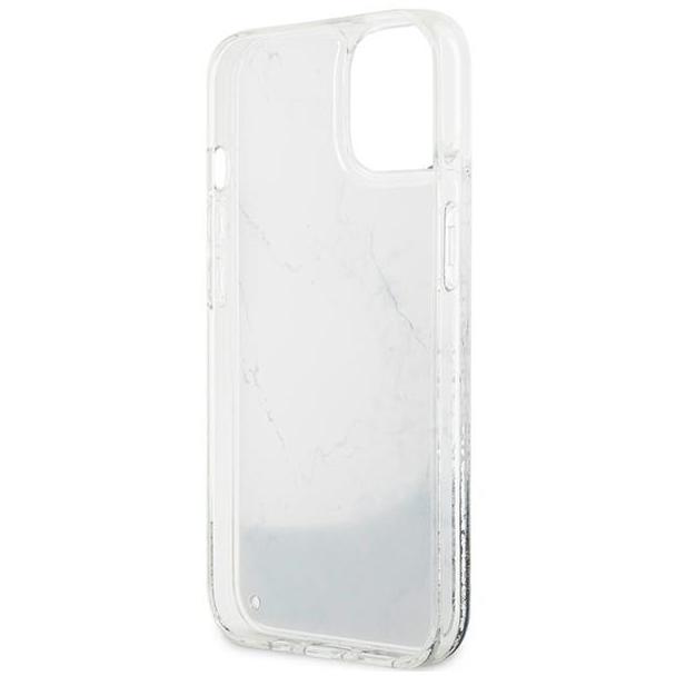 GUESS futerał do IPHONE 13 / 14 / 15 GUHCP14SLCSGSGH (Liquid Glitter Marble) biały