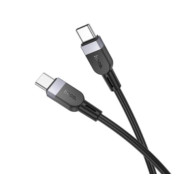 Kabel USB C do USB C Hoco 3A 60W Silikonowy 1 m X109 czarny