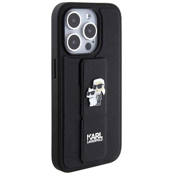 KARL LAGERFELD futerał do IPHONE 13 Pro Max KLHCP13XGSAKCPK (Gripstand Saffiano KC PIN) czarny