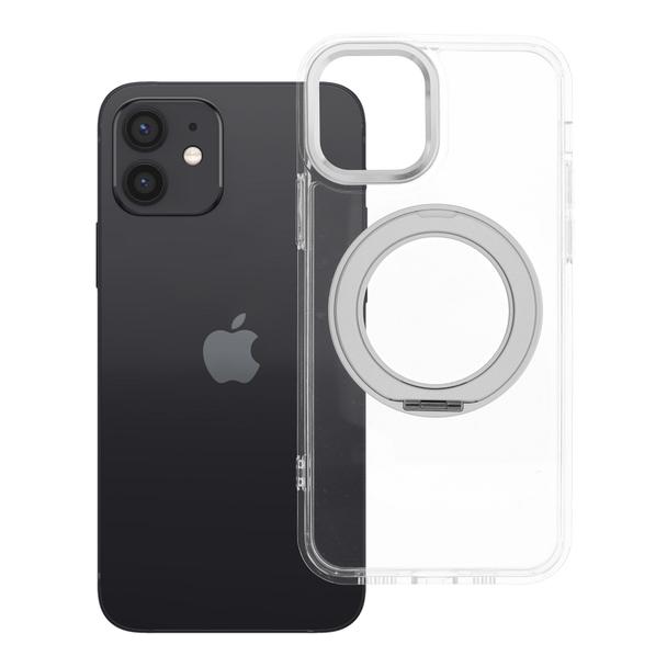 Etui na iPhone 12 Frame Circle Stand zgodne z MagSafe transparentne