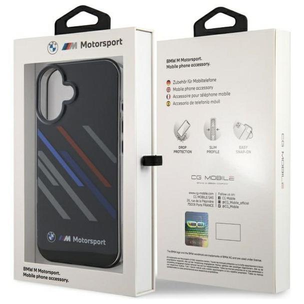 BMW futerał do IPHONE 16 BMHCP16S23HTRAK (Motorsport IML Random Stripes) black