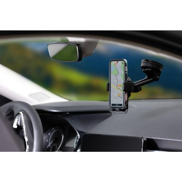 Uchwyt na telefon do samochodu uniwersalny Forcell F-Grip Guardian do szyby / deski czarny