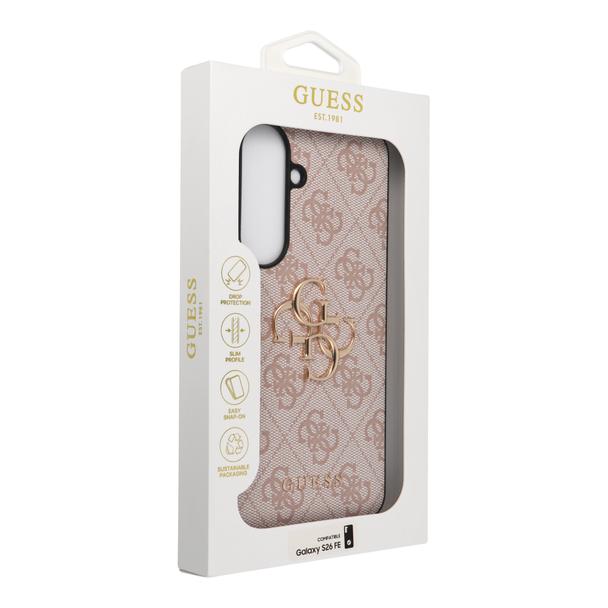 GUESS futerał do SAMSUNG S26 FE (Leather 4G Metal Logo) różowy