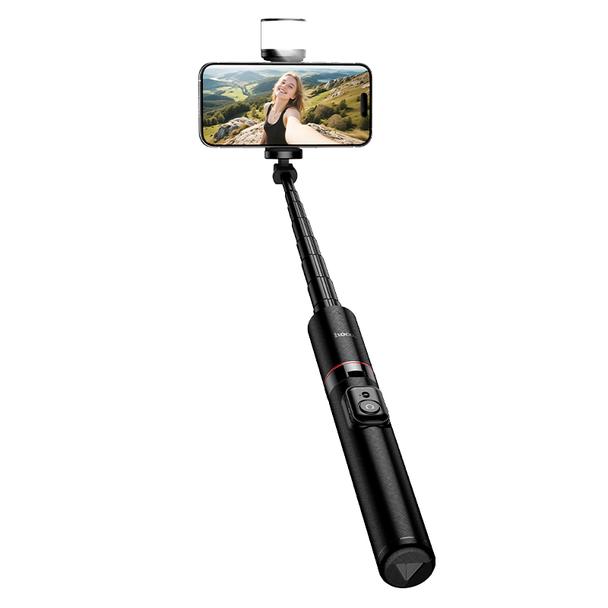 Selfie stick tripod z pilotem bezprzewodowym + światłem LED Hoco K34 czarny