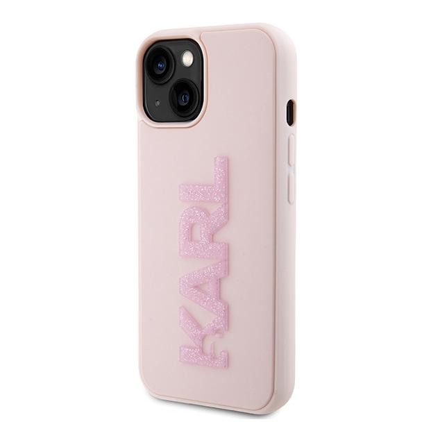 KARL LAGERFELD futerał do IPHONE 15 KLHCP15S3DMBKCP (3D Logo Glitter) różowy