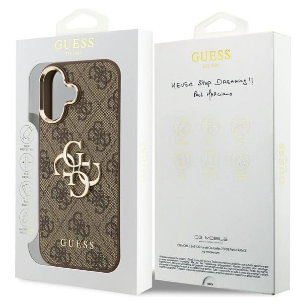 GUESS futerał do IPHONE 17 GUHCP17S4GMGCBR (PU W/ Big 4G Classic Logo) złoto brązowy