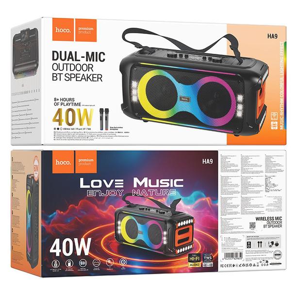 Zestaw do karaoke bluetooth 60W 8h Hoco HA9 czarny