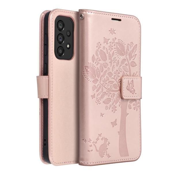 Etui z klapką na Samsung A33 5G Mezzo Book drzewo złoto-różowe