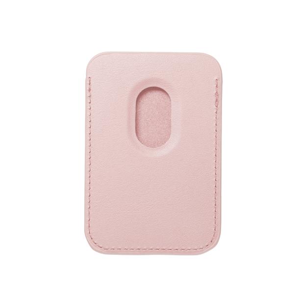Portfel magnetyczny na karty LEATHER MAG WALLET kompatybilny z MagSafe  jasny różowy