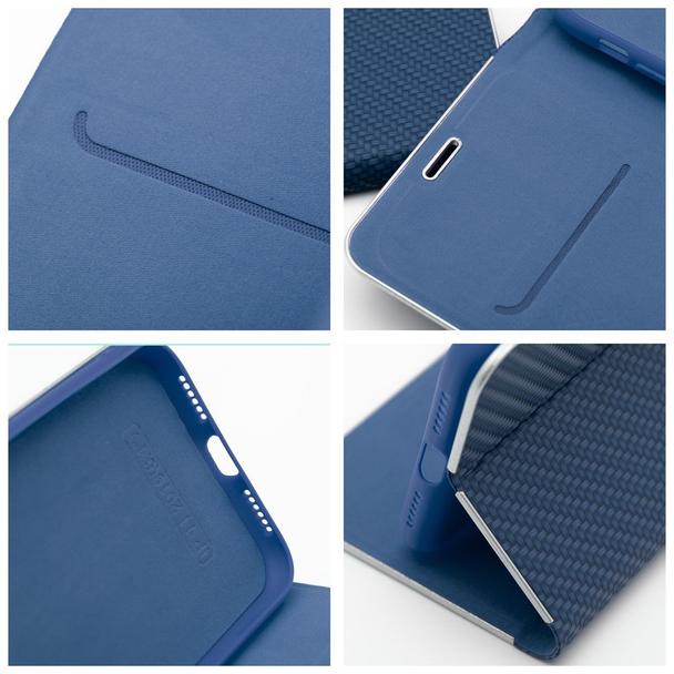 Etui z klapką na Xiaomi Redmi NOTE 14 PRO 4G Luna Book Carbon niebieskie