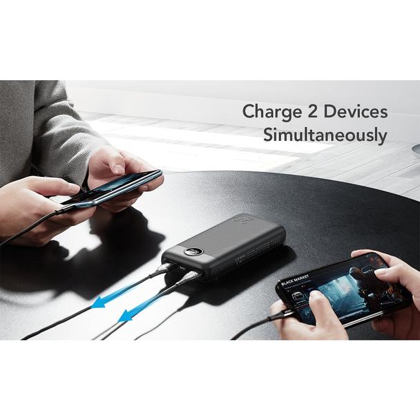 Bateria zewnętrzna (Powerbank) VEGER L20S - 20 000mAh LCD Quick Charge PD20W biały (VP2039PD / W2039PD)