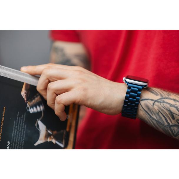 Pasek do Apple Watch Forcell F-Design FA10 zatrzask stal 42 / 44 / 45 / 49 mm czarny