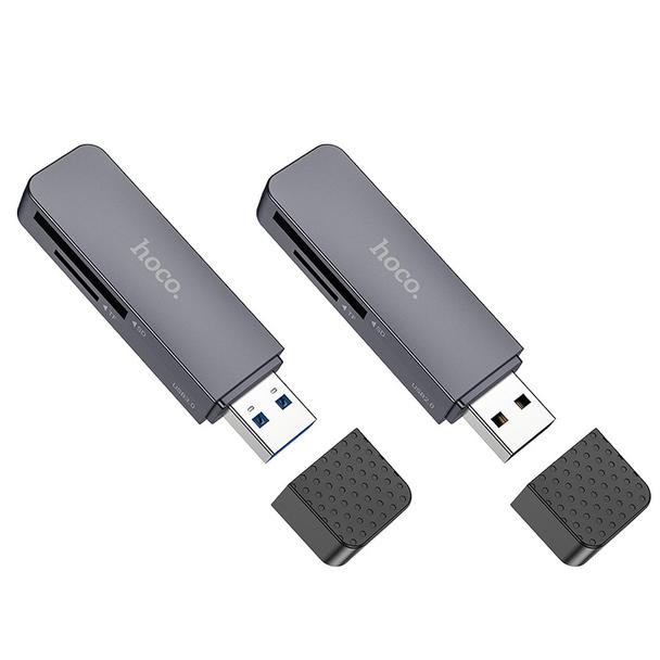 Czytnik kart SD / TF Hoco USB A 3.0 HB45 szary