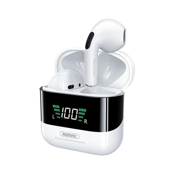 REMAX słuchawki bezprzewodowe / bluetooth TWS-10Plus LCD ze stacją dokującą białe