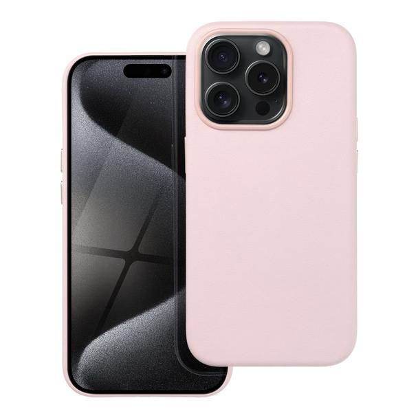 Futerał LEATHER MAG COVER kompatybilny z MagSafe do IPHONE 15 Pro różowy