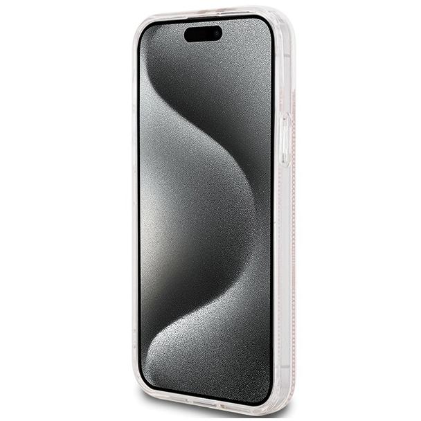 GUESS futerał do IPHONE 15 GUHCP15SH4PSEGP (4G Gold Stripe) różowy