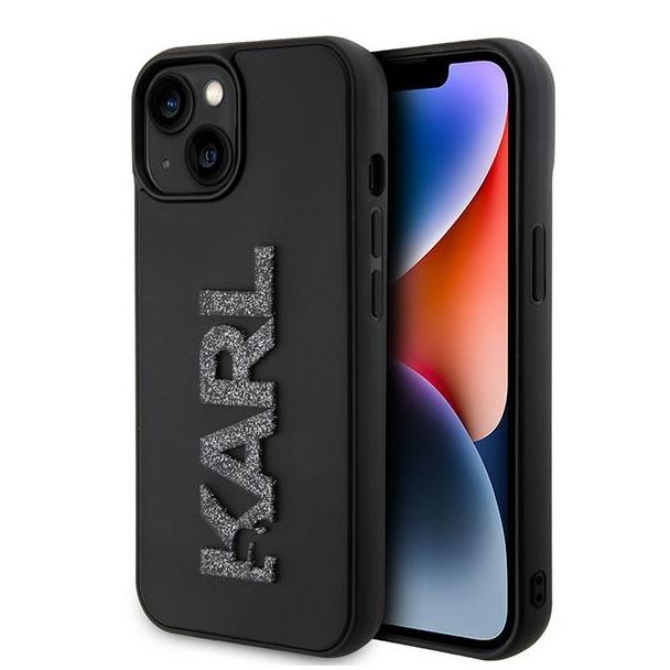 KARL LAGERFELD futerał do IPHONE 15 KLHCP15S3DMBKCK (3D Logo Glitter) czarny