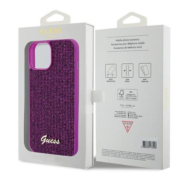 GUESS futerał do IPHONE 13 / 14 / 15 GUHCP15SPMSDGSF (Disco Metal Script) fuksja