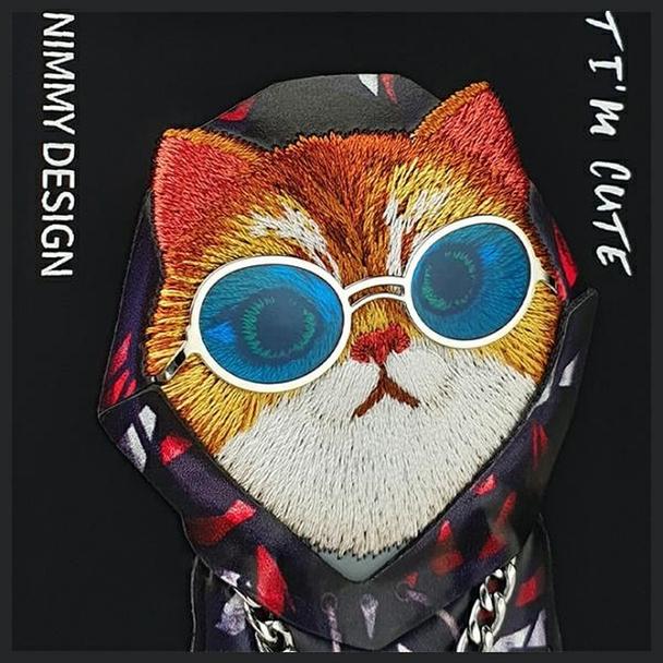 NIMMY futerał GLASSES COOL CAT do IPHONE 15 Pro czarny