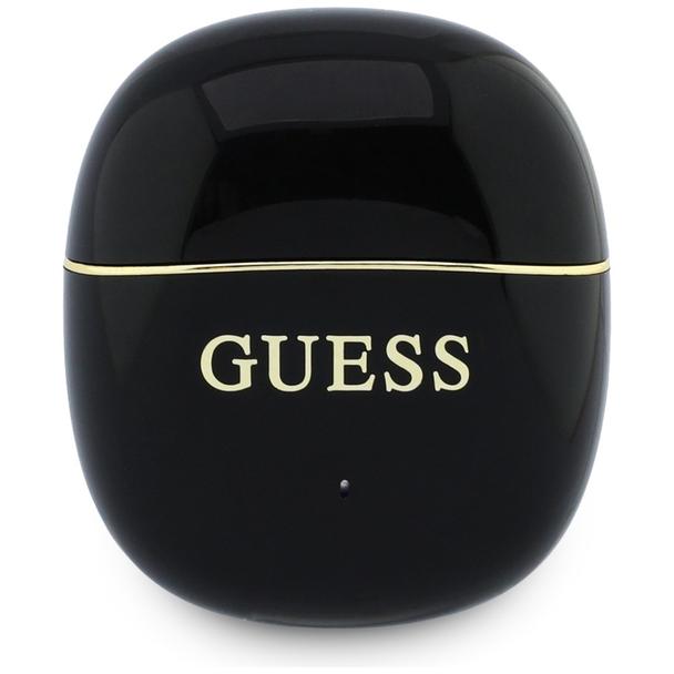 Słuchawki bezprzewodowe douszne TWS Guess Glossy Gold Line Classic czarne