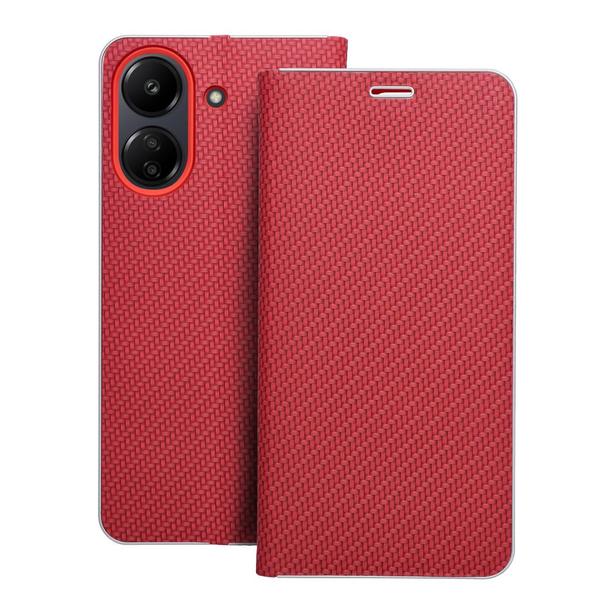 Etui z klapką na Xiaomi Redmi 13C / Poco C65 Luna Book Carbon czerwone