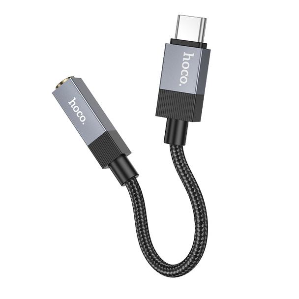 Adapter AUX USB C (męski) do Jack 3,5 mm (żeński) Hoco UPA32C czarny