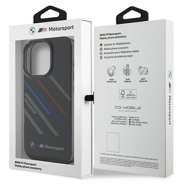BMW futerał do IPHONE 16 Pro BMHCP16L23HTRAK (Motorsport IML Random Stripes) black