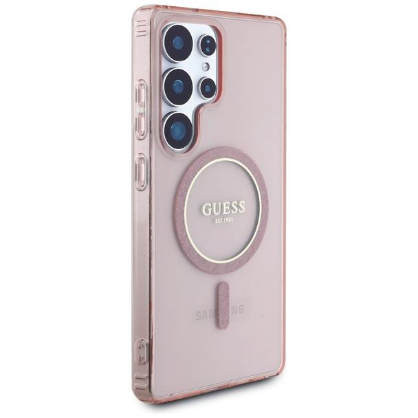 GUESS futerał do SAMSUNG S25 Ultra GUHMS25LHFGEREP (Magnetic IML Glitter Circle) różowy