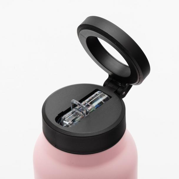 Butelka / bidon na wodę metal z uchwytem kompatybilnym z Magsafe 750ml różowy