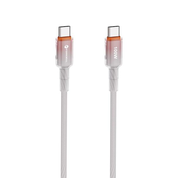 Kabel USB-C do USB-C Forcell F-Energy QC4.0 PD 5A 100W Gradient 1 m C357 biały 0INT