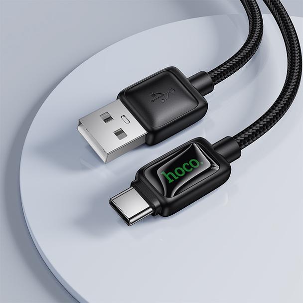 Kabel USB A do USB C Hoco 3A 1,2 m z LCD U146 czarny